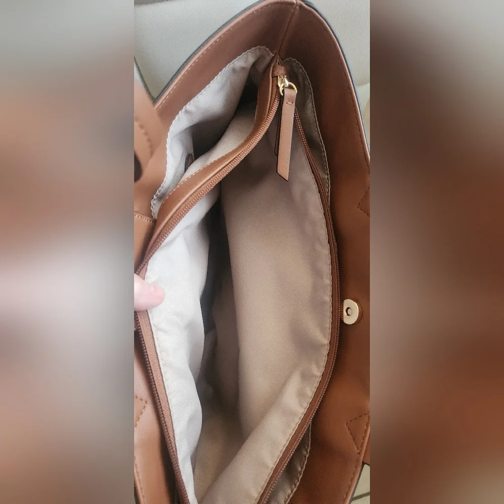 Nine West Brown and Cream Tote Bag‎